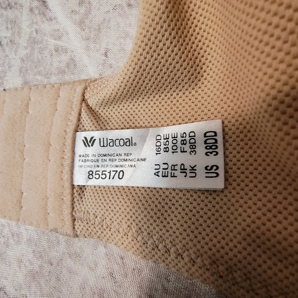 Wacoal Simone Nude Underwire Bra 38DD Adjustable Strap Sporty - Picture 3 of 11